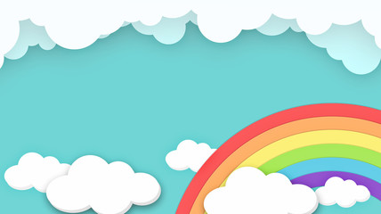 Abstract kawaii Colorful Sky rainbow background. Soft gradient pastel Comic graphic. Concept for children and kindergartens or presentation