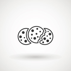 Browser Cookie Icon. Cookie icon vector isolated on white background, logo concept sign, filled black symbol