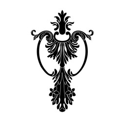 Black vintage baroque ornament, corner. Retro pattern antique style acanthus.Black vintage baroque ornament, corner. Retro pattern antique style acanthus. 
