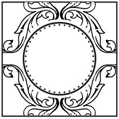 Template of flower frame, design for card, pattern unique. Vector