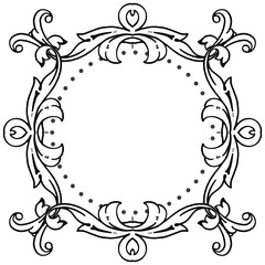Template of flower frame, design for card, pattern unique. Vector