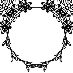 Template of flower frame, design for card, pattern unique. Vector