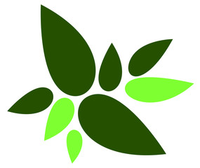 Vector green colored Eco leaf organic symbol logo