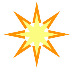 Abstract vector chaos symbol sun flowerstar bright icon logo