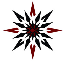 Abstract vector 16 pointed chaos sun star sy,bol icon logo