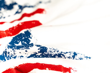 United State Of America Wavy Flag Background, Wavy Flag of the United States over white background