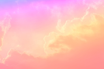 Sun and cloud background with a pastel colored