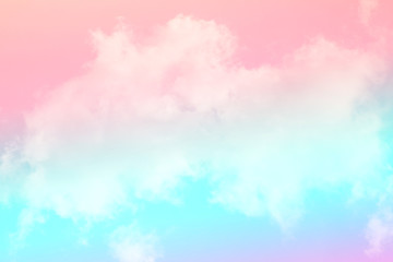 Sun and cloud background with a pastel colored