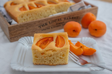 delicious home made vanilla apricot summer cake