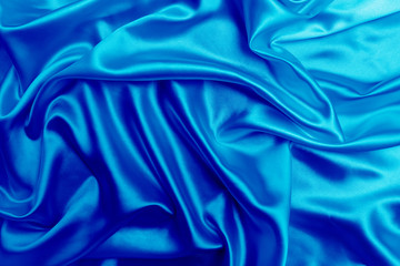 Blue satin fabric texture background