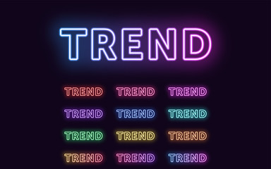 Neon text Trend, expressive Title, word Trend