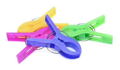 clothespins isolated on white