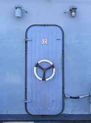 Steel door in the battleship