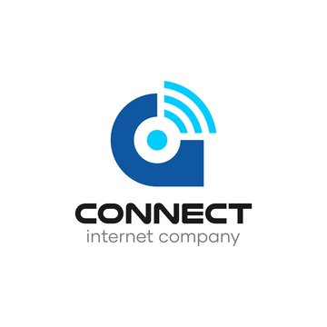 A letter Connect Internet Company Logo Design Template