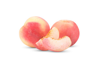 Fresh peach on white background