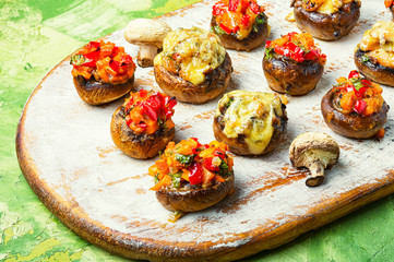 Mushrooms stuffed with vegetables