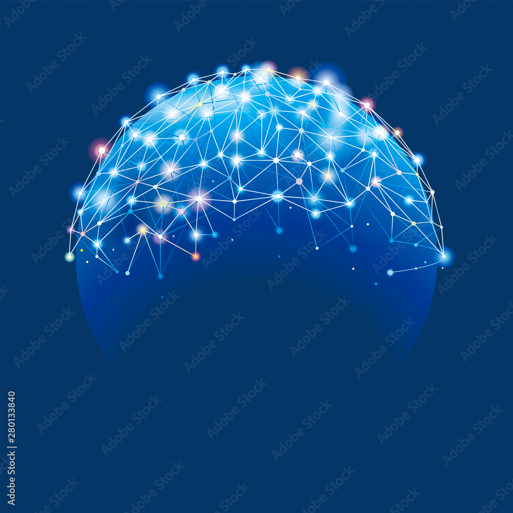 Aufkleber Global network connection abstract technology background.