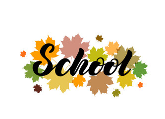 Vector illustration with handwritten phrase - It's my school