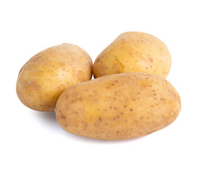 yong potato isolated on white background clipping path.
