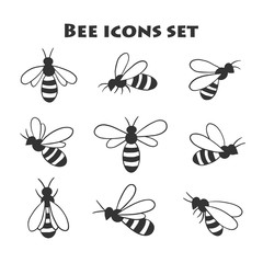 Bee icons set.