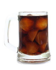 Cola in a glass isolated on white