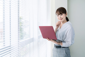 businesswoman with laptop