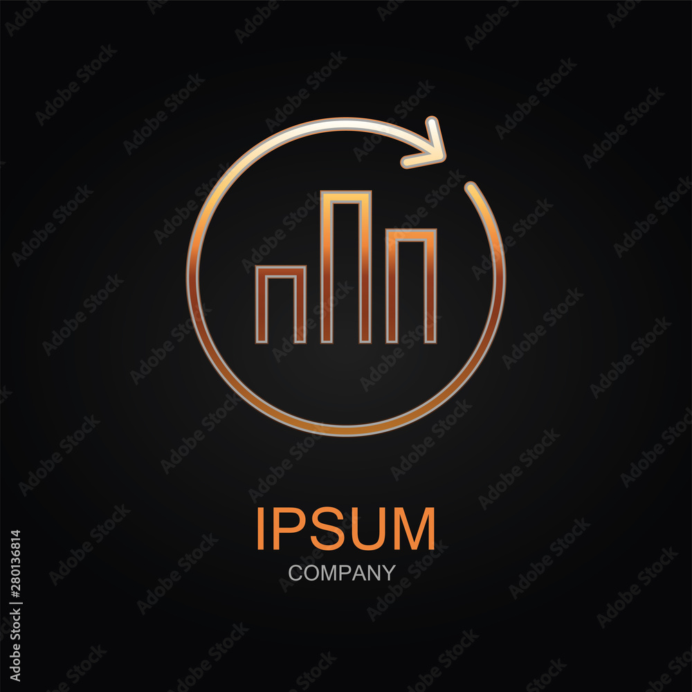Poster data analysis vector icon. design logo element. isolated on black background.