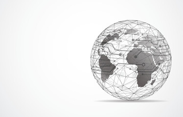Global network connection. World map point and line composition concept of global business. Vector Illustration