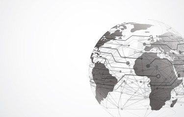 Global network connection. World map point and line composition concept of global business. Vector Illustration