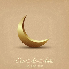 Obraz na płótnie Canvas Eid Al Adha Mubarak greeting card with Islamic ornaments. Vector