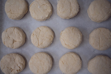 Unbaked Biscuits on traay
