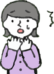 Illustration of a woman face and pose set 4