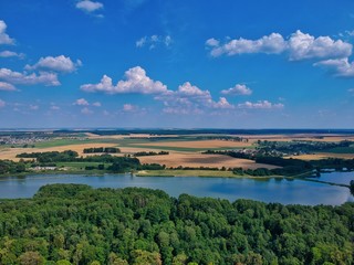 panoramic view of a river in minsk region of belarus