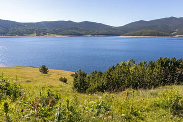 Fototapeta na wymiar Landscape with Belmeken Dam, Rila mountain, Bulgaria
