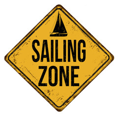 Obraz premium Sailing zone vintage rusty metal sign