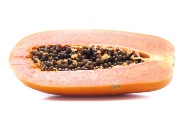 sweet papaya on white background