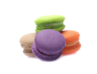 Colorful  macaron isolated on white background