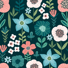 Floral seamless pattern. Vector design for paper, cover, fabric, interior decor