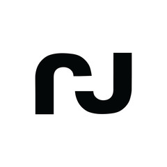 initial letter rj logo vector
