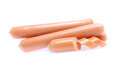 Fresh sausage  isolated on white background
