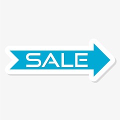 Decorative sale blue arrow with text sale