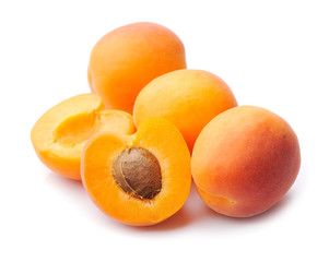 Sweet apricots isolated.