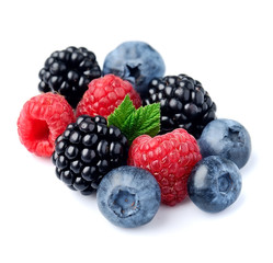 Ripe berries isolated on white backgrounds.