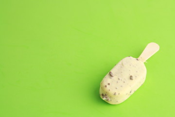 Ice cream chocolate white chocolate and black chocolate chips