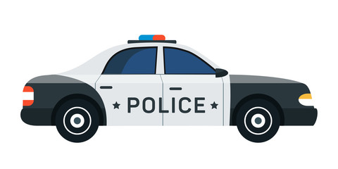 Police car flat vector illustration