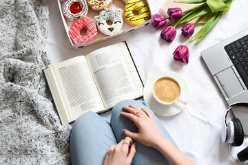 Spring breakfast in bed