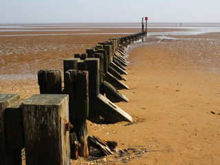 English seaside - Sea defence at Cleethorpes, Lincolnshire