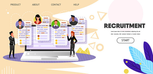 Recruitment. Online Job Search. Web, Landing Page