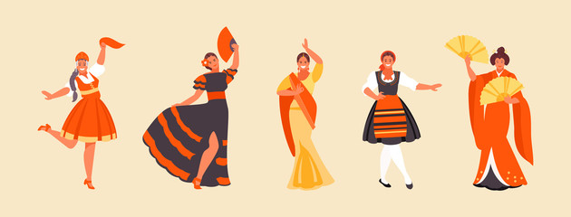 National dance set vector