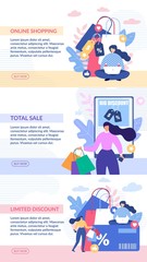 Online Shopping and Discount Offer Banners Set